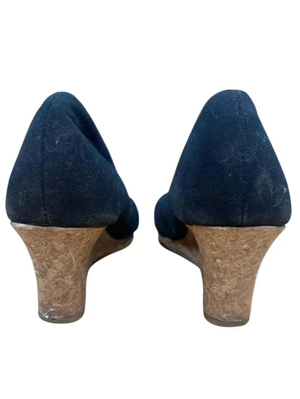 Dexflex Comfort Black Canvas‎ Peep Toe Wedge